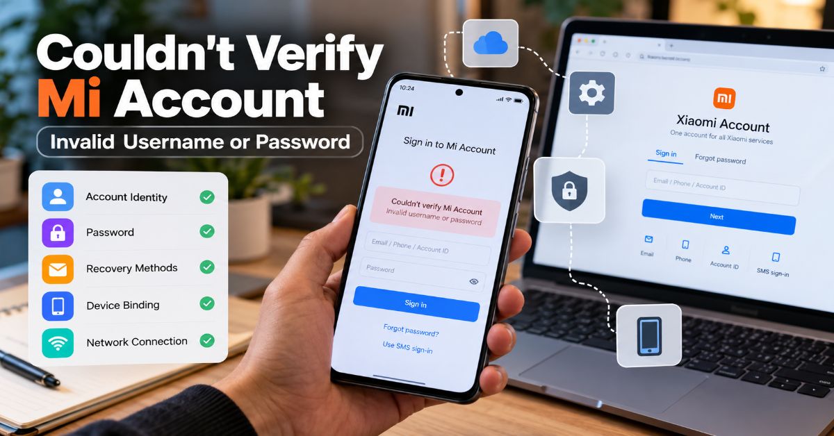 Couldn't Verify Mi Account – Invalid Username or Password